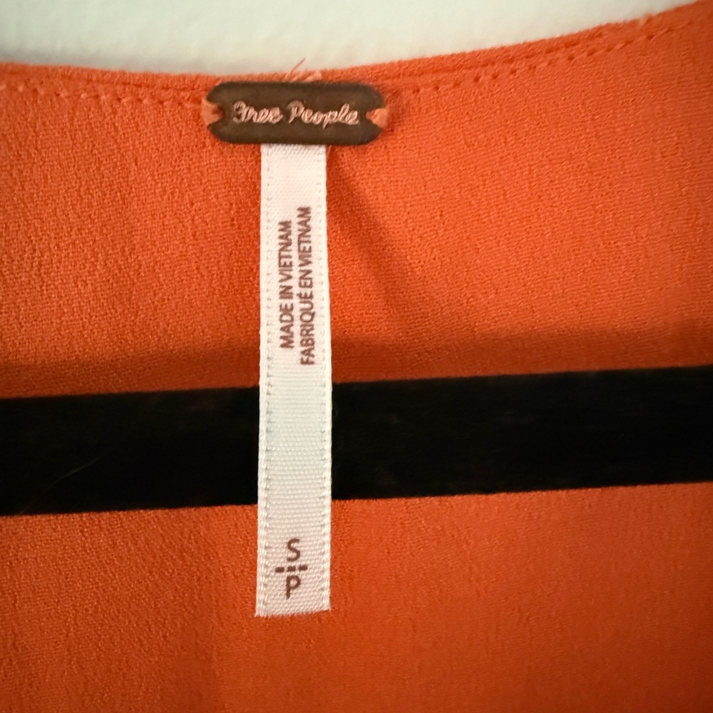 Free People Orange Floral Wrap Mini Dress - Picture 6 of 6